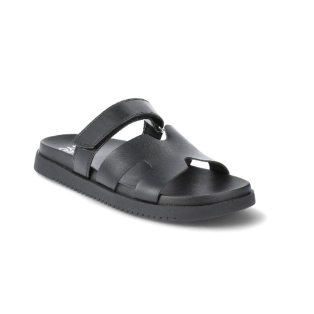 NIB Madden NYC Women's Size 7 Footbed Moana Sandals Slip On Black